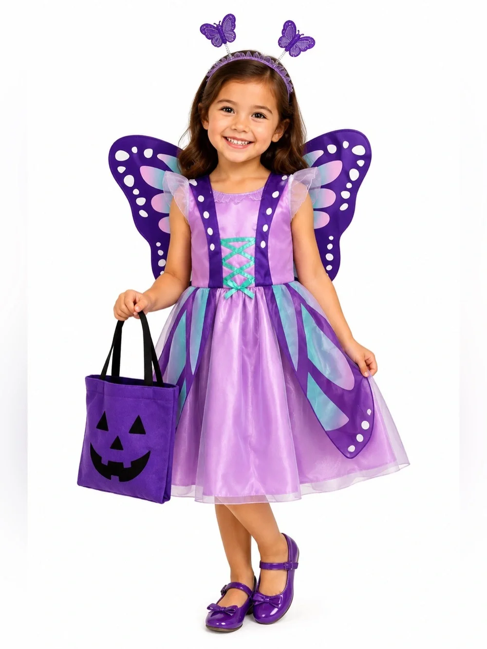 Koala Kids Girls 4T/5T Purple Butterfly Fairy Halloween Costume Wings